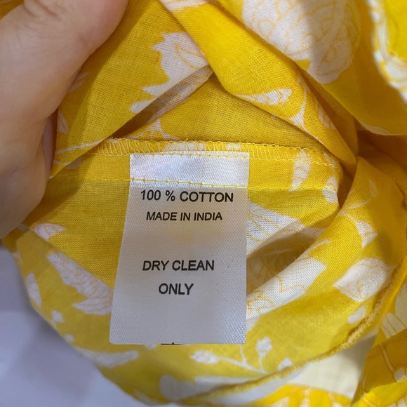 Mille Resort & Travel Evelyn Top Yellow Zinnia XS 100% Cotton Button Front - Picture 8 of 8